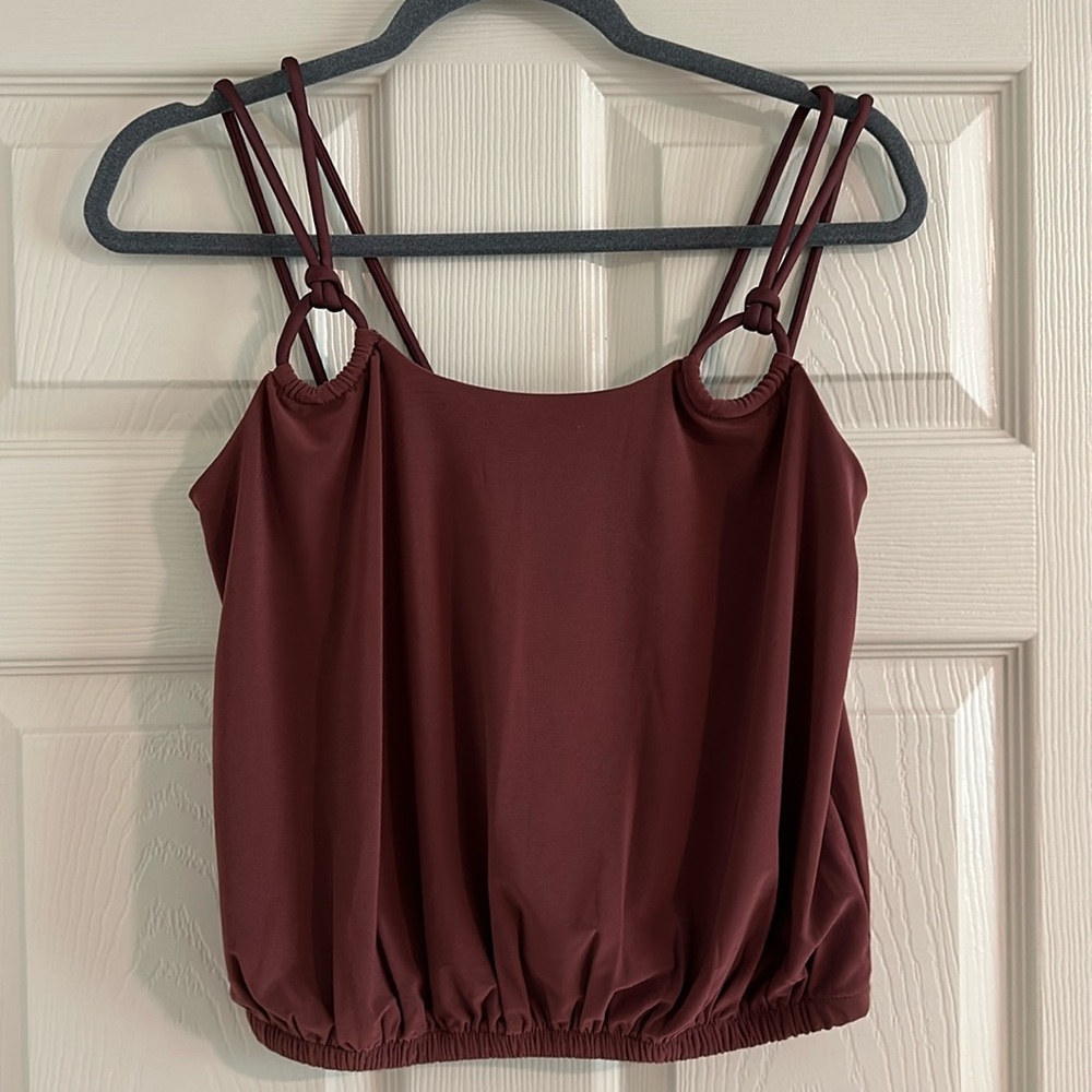 Express brown cord strap tank top